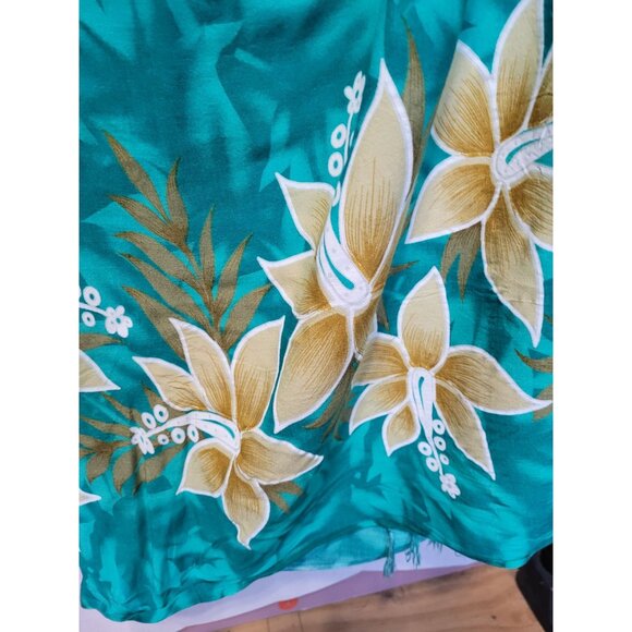 Unity Trading Hawaii Sarong Wrap Turquoise Floral Print 100% Rayon One Size Fits - Picture 7 of 7